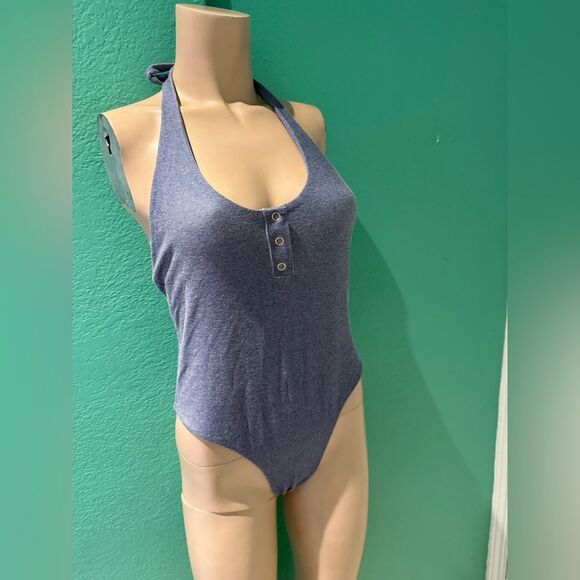 Beach Bunny Blue Halter One Piece Swimsuit - Picture 1 of 6